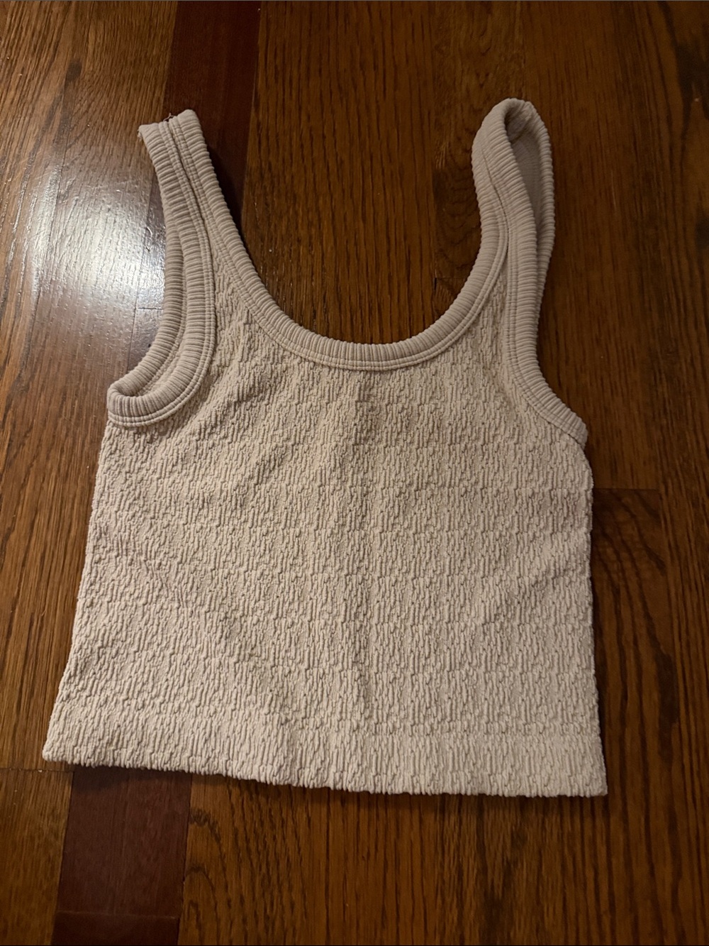 Ocean Drive Cream Textured Scoop Tank